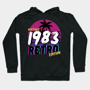 Vintage Sunset 1983 Men Women 80s Retro Hoodie